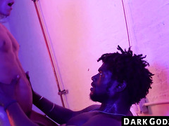 DarkGodz.com - Oiled-up gay stud Matie's ride on Black Devin Trez's massive cock