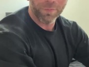 Construction worker blowing load after three days of saving!
