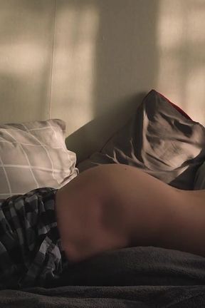 Morning Routine. Quiet Whisper Turns Loud Moans of Hot Daddy Pillow Humping and Moves Hips Sexually