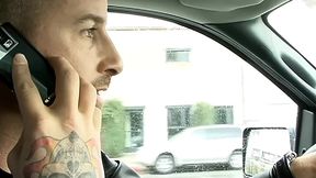 morgan reigns swallows barry scott s load after blowjob
