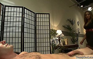Big cock brunette TS anal fucks man