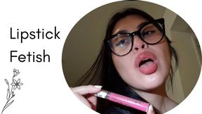 Lipstick fetish and kissing