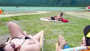 Masturbates On The Beach In Front Of My Husband