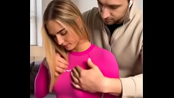 guy touching ai model&#039_s beautiful pink rash guard