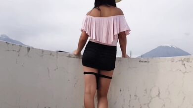 Teeny Petite Brunette Masturbates Publicly Caught Desperate For More