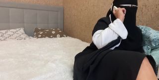 Sexy Arab Wife Talking on the Phone and Masturbating Her Pussy to Huge Orgasm
