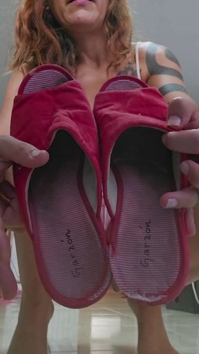 Slippers Zapatillas Modeling and Squirting