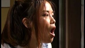 Sexy asian gal with little perky tits gets her pussy licked and fucked by hard white cock