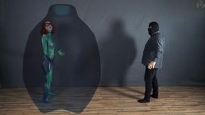 Shego in a latex vacuum bed