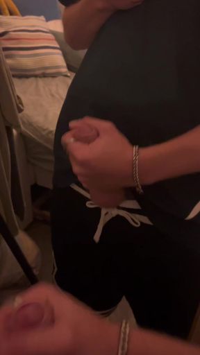 Bro Jerks Off after Coming Home from School