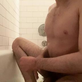 18 year old boy plays with himself during shower.