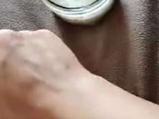 Putting oil on my feet