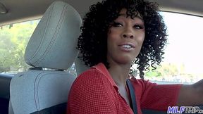 Ebony Milf Covered in Huge Load After Sucking Massive Cock!