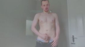 Stripping, Masturbating and a Big Cumshot