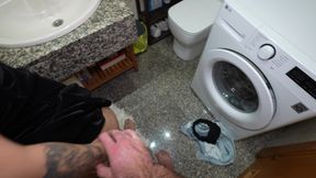 Cheating Wife. Risky Anal in Bathroom While Husband in the Next Room