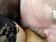 Mature Russian whore gets fingered in the ass, twisted nipples and shoved a dick in her mouth!