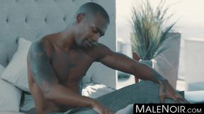 MaleNoir.com - Bearded top ass fucks two hungry homos in intense gay threesome action