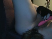 BBW Goth Kitty Cat Girl Squirts and Shows off her Tail