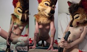 Adorable Furry Cowgirl Shows Off Her Skills with a Massive Toy!