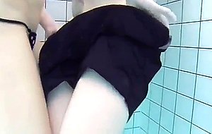 Teens in public pool suck strangers cock