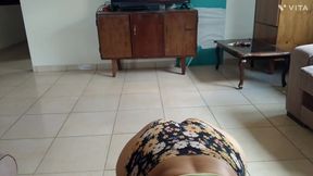 on the couch in my new house with my wife