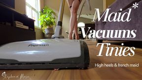 French Maid Vacuums Tinies with the mess