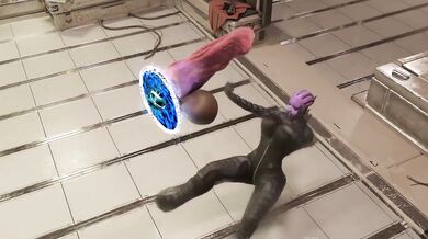 The witch opened a portal and a huge mutated dick came out and fucked their asses