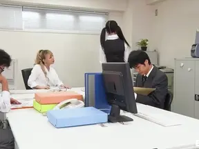 Horny Japan Secretaries Share Him for Steamy Threesome Adventure