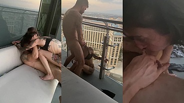 Hard Rough Fuck & Suck on Las Vegas Balcony