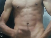 Latino with big cock masturbates and cums !!