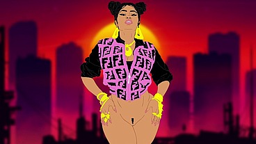 Nasty Nicki's big black ass anime shoot