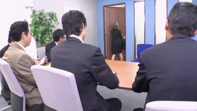 Horny Japanese Office Lady Gangbanged Hard by Multiple Suited Men