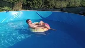 Wet Summer Ride. Handjob in the Pool