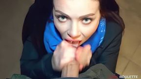The Stranger Helped After That She Did A Blowjob And Ate Cum LunaRoulette, featuring  Luna Roulette