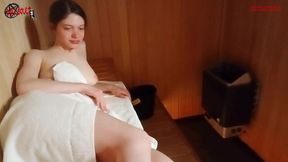 teasing and sucking a stranger s cock in a sauna