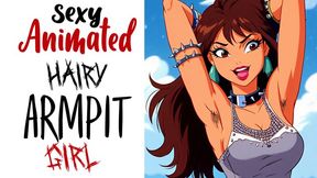 Cute Anime Woman shows us her kinky Sexy hairy armpits