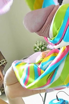 Your secretary&#039;s satin scarf on your cock!