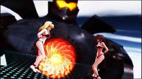 Animated GF practices dance moves in hot 3D