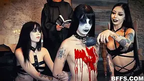 Dark Ritual Dick - Harlowe Blue, Leda Elizabeth And Charlotte Sartre