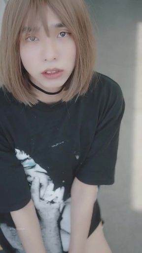 Asian Sissy Deepthroat in Chastity & Lingerie