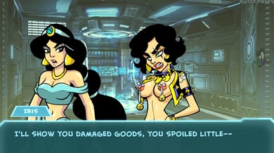 Iris joins the crew in a futuristic anime world of glowing tech and bold characters