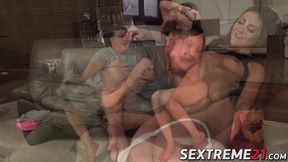 Teen Akira May eats seniors cock and cum with delight