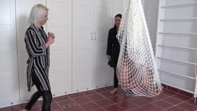 amber and carla kick slave in net