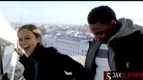 Brunette Beauty Tina Kay Rides Big Black Cock On Ferris Wheel