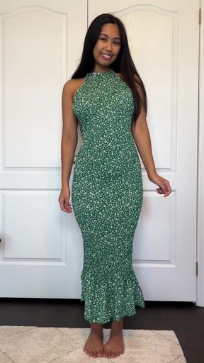 Filipina mom undresses with natural perky tits