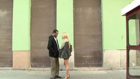 Blonde nikky thorne removes pink stockings and takes it hard
