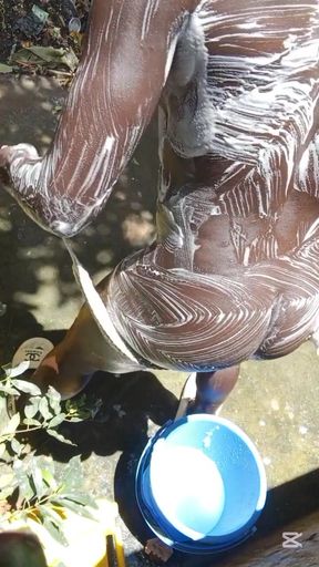 Mature Hard Black Dick Gets Real Shower