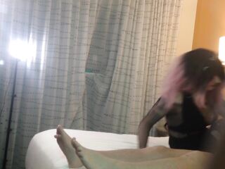 Gothic Trans Woman Gives Blow job