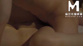 Asian model eats pussy and rides cock in foursome