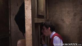 ”Seductive confessions makes pastor aroused fucks confessor”